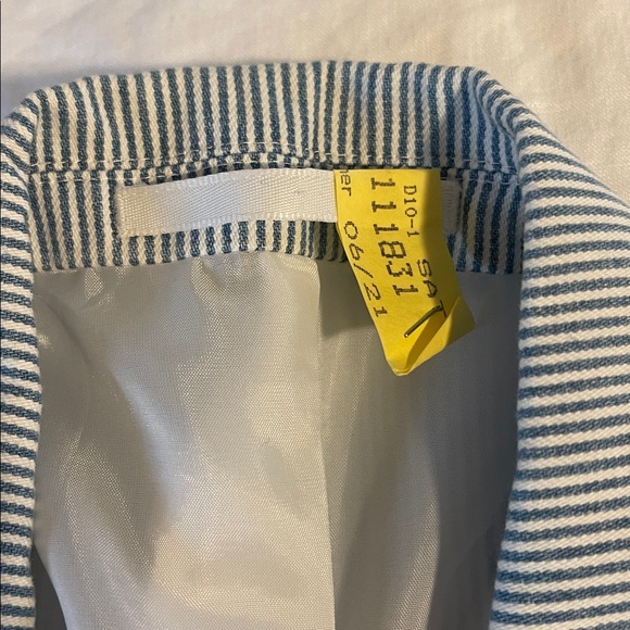 Officine Generale sear sucker Blue and White Striped Blazer - Picture 2 of 9